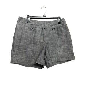 Courtenay Womens Grey Textured Dress Shorts Cotton Blend Size 12 RN 97815